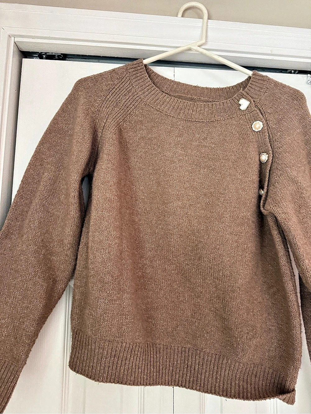 SHEIN Brown Button-Front Sweater Size Small Like New
